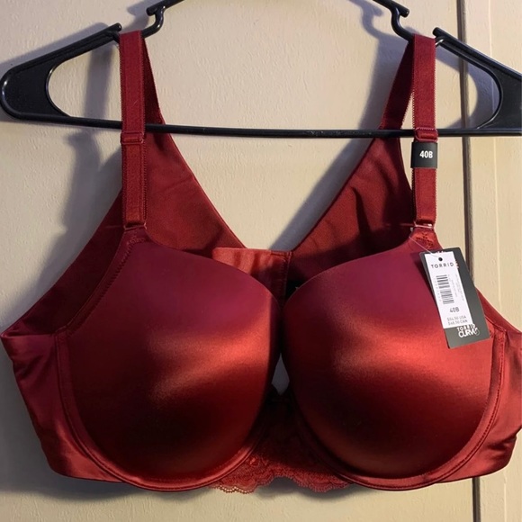Torrid NWT Push-Up T-Shirt Bra - Shine Red with 360 Back Smoothing Size 40B - Picture 6 of 10